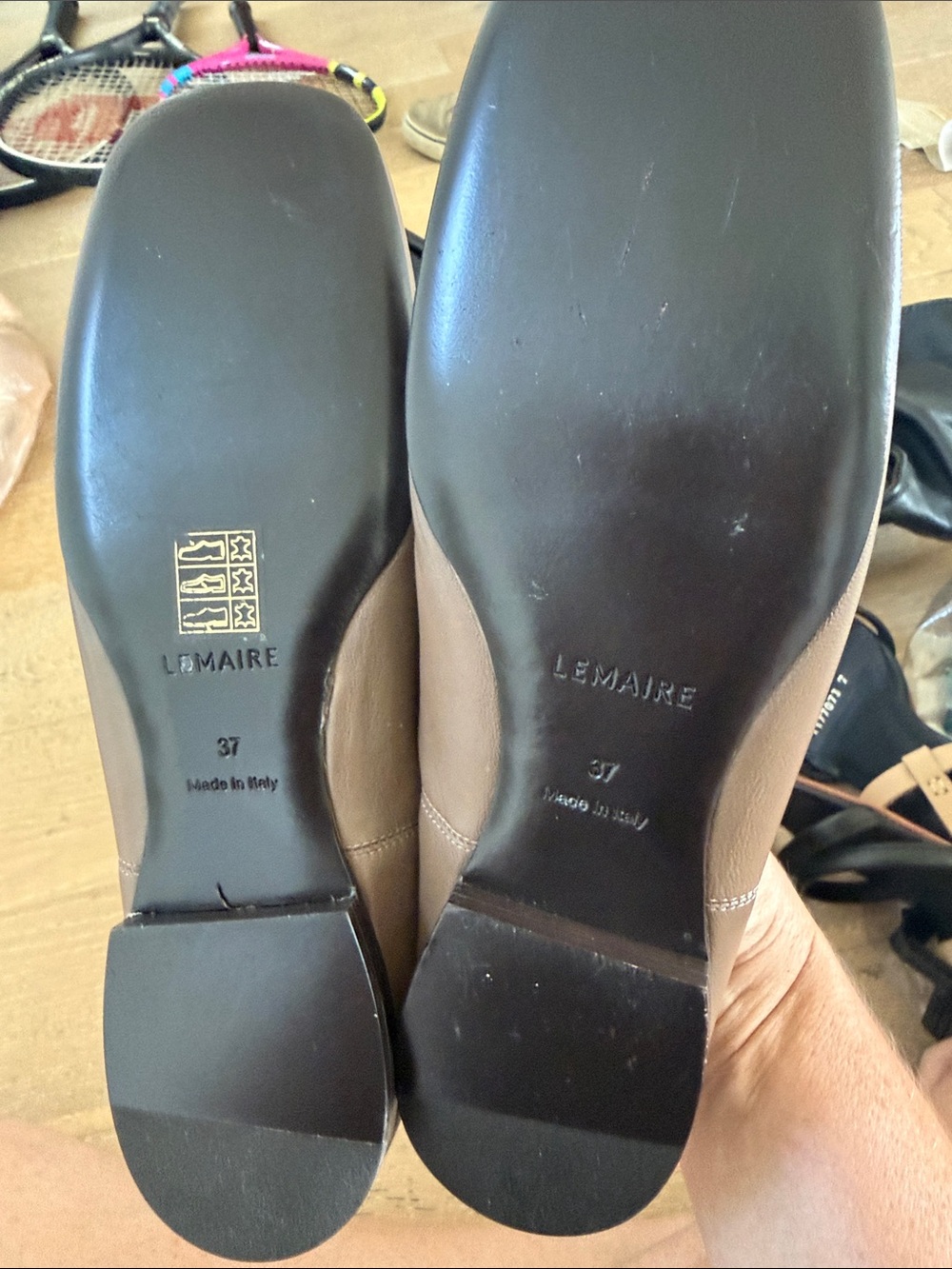 Lemaire Brown Leather Square-Toe Loafers - Picture 2 of 2